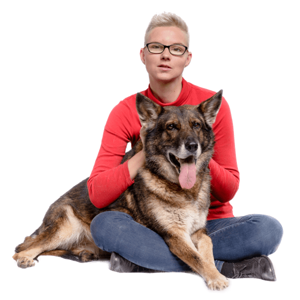 Gabi with her dog Elfie